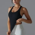 thumbnail image 6 of Mittory Women Ribbed Workout Crop Tops with Built in Bra Yoga Racerback Tank Top Tight Fit, 6 of 8