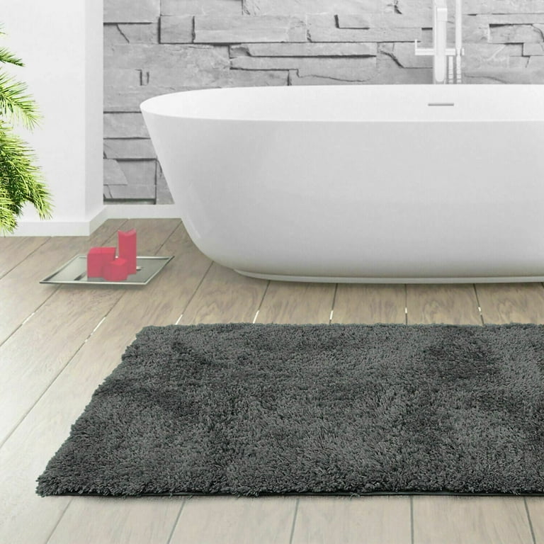 2 Piece Bathroom Rugs Bath Mat Set -Plush Chenille Shower Mats for Bathroom  Non-Slip Bath