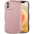thumbnail image 2 of for iPhone 11 Case 6.1 Inch Cute Curly Wave Frame Phone Case Aesthetic Phone Case for Girls Women Soft TPU Bumper Shockproof Glossy Plated Case, Electroplated Pink, 2 of 14