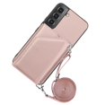 thumbnail image 6 of ELEHOLD Crossbody Wallet Case for Samsung Galaxy S23 FE,Flip Back Card Slots Kickstand PU Leather Shockproof Purse Case with Adjustable Crossbody Shoulder Strap,Rosegold, 6 of 7