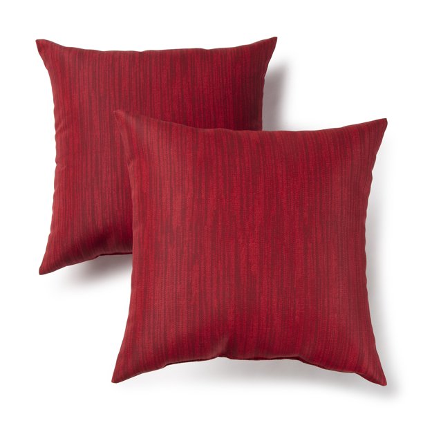 Mainstays Red y16" Outdoor Throw Pillow, Set of 2