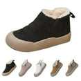 thumbnail image 2 of XIMIN Bottes d'Hiver pour Femmes Bottines de Neige Bottines Chaudes Doublées en Peluche à Enfiler Marche Randonnée Chaussures en Coton Espadrilles à Plateforme Extérieur Antidérapantes Botte Courte en Molleton, 2 of 6