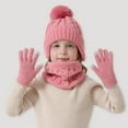 thumbnail image 2 of Xyant Hat Gloves Scarf Set Kids, Toddler Girl Boy Fleece Lined Beanie Knit Neck Mittens Children Christmas Gifts (Pink,3-10 Years）, 2 of 4