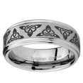 thumbnail image 2 of Tungsten Celtic Knot 8mm Brushed Gray Step Edges Men Ring, 2 of 2