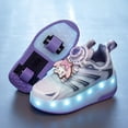 thumbnail image 4 of Kids Wheels Shoes with Lights Rechargeable Roller Skates Shoes Retractable Wheels Shoe LED Flashing Sneakers for Girls Boys Gift, 4 of 11