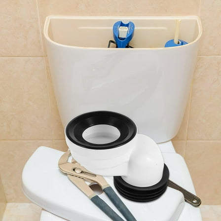 GAXIRE White PVC Toilet Flange Connector Waste Pipe Extension Attachment 1 Pack Plumbing Replacement