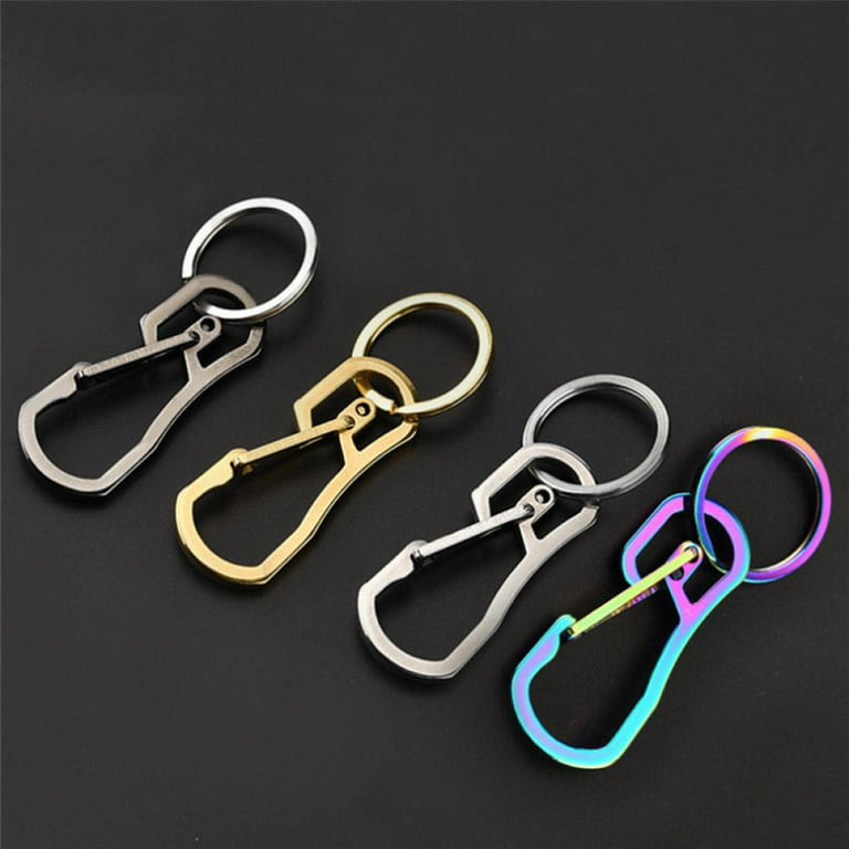 Prettyui Titanium Alloy Heavy Duty Carabiner Quick Release Hooks with Key  Ring Snap Spring Clips Hooks