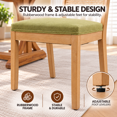 thumbnail image 5 of PORKISS Rattan Dining Chairs Set of 4, Farmhouse Olive Green Kitchen Chairs with Cane Back, Upholstered Dining Room Chairs with Solid Wood Frame, Side Chairs for Kitchen, Dining Room, 5 of 10