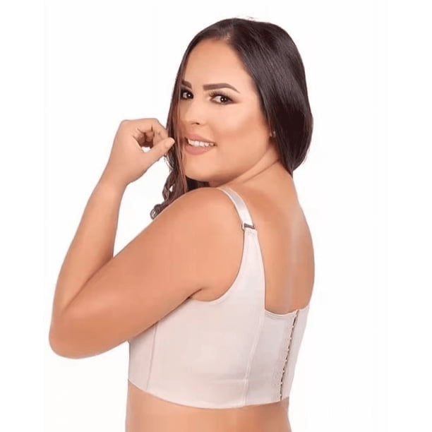 Sujetador deportivo hermoso con aro de acero con memoria para ropa interior, pequeño fruncido en el pecho, antiflacidez