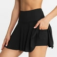 thumbnail image 5 of Women's 2-in-1 Tennis Skirt with Shorts - Breathable Nylon Spandex, Elastic Waist Sports Skort for Running & Fitness, 5 of 5