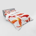 thumbnail image 3 of Ambesonne Fish Bedding Set 3 Pcs, Koi Shoal Chinese Animal, Twin XL, Orange White, 3 of 3