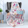 thumbnail image 4 of Makeup Soft Flannel Fleece Throw Blanket, Multiple Womens Makeup Products Illustration Cosmetics Beauty and Glamour Concept, Cozy Plush for Indoor and Outdoor Use, 50" x 70", Multicolor, by Ambesonne, 4 of 5