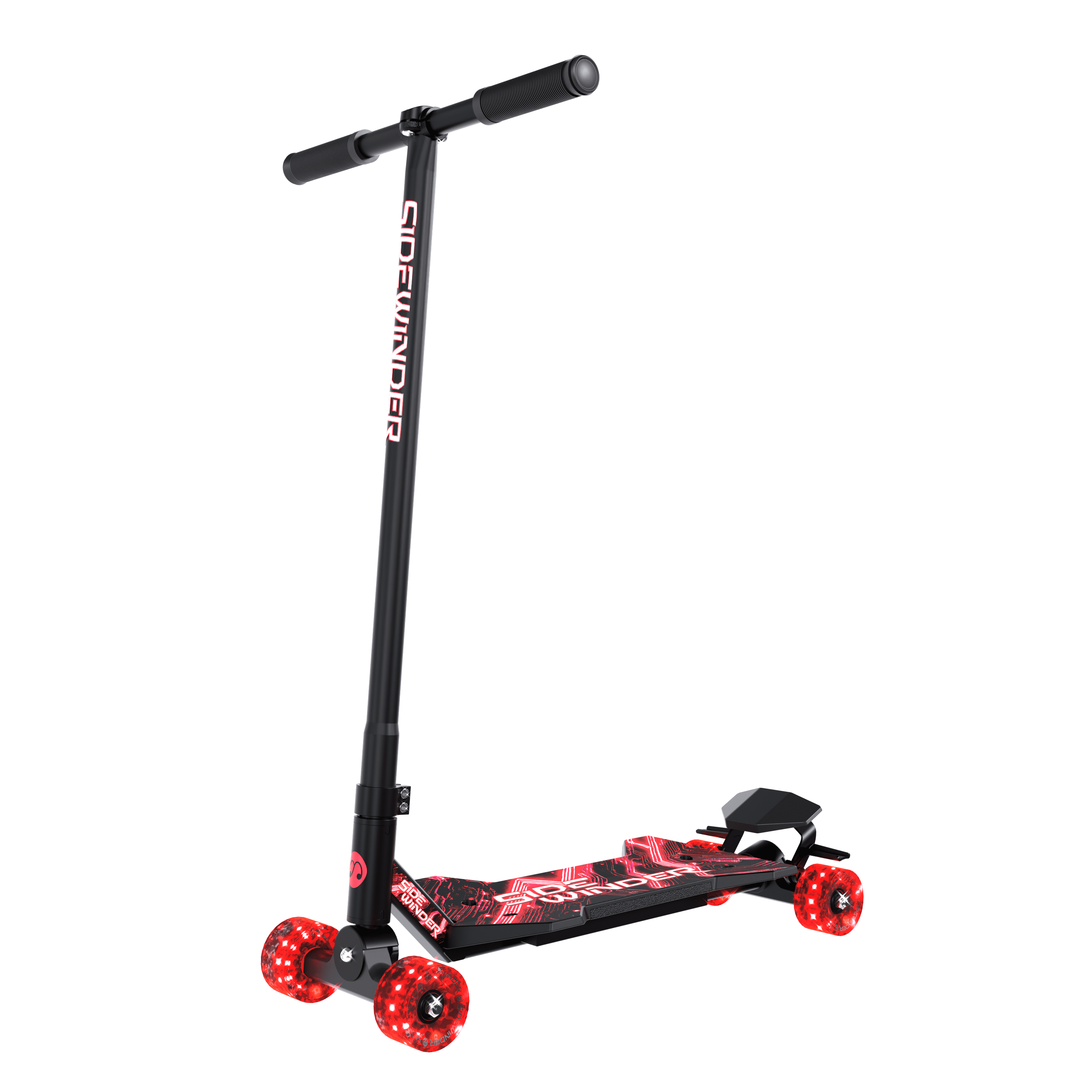 MELO Sidewinder Kids Carving Scooter with 70mm LED Wheels, Ages 5+, Red