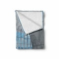 thumbnail image 2 of White Soft Flannel Fleece Throw Blanket, Office Building Skyscrapers with Ocean Seascape Islands Photograph, Cozy Plush for Indoor and Outdoor Use, 70" x 90", Sky Blue White Pale Grey, by Ambesonne, 2 of 6