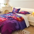 thumbnail image 4 of Koniroom Gamer Comforter Sets Full Size for Boys, Kids Room Decor Soft Reversible Gaming Comforter Set, 3 Pieces All Season Bedding Set, Black Purple, 4 of 7