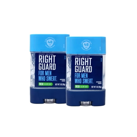 2 Pack - Right Guard, For Men Who Sweat, Odor Defense, Antiperspirant/Deodorant Clear Gel, Sport Edition, Fresh, 3 OZ