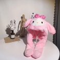 thumbnail image 1 of Sanrio-Gorro con orejas y cuello de gorro con movimiento para mujer, ropa de estudiante con estampado de Kuromi Melody Pochacco, todo en uno, dibujos animados Kawaii, mantiene el calor, de felpa LIUWENJING unisex, 1 of 2