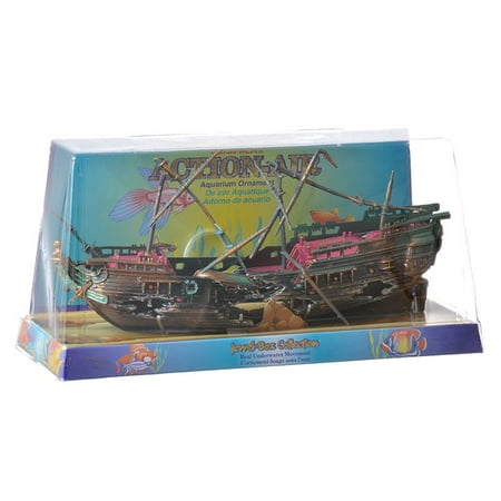 Penn Plax Action Air Shipwreck Aquarium Ornament 10 Long x 7 High (With Masts in Place) - Pack of (Best Place For Fish Tank)