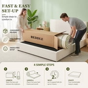 Beddle Hybrid Mattress, 10 inch Twin Size Medium Firm Pocket Spring Mattress in a Box, Motion Isolation, Edge Support, Fiberglass-Free, CertiPUR-US Certified