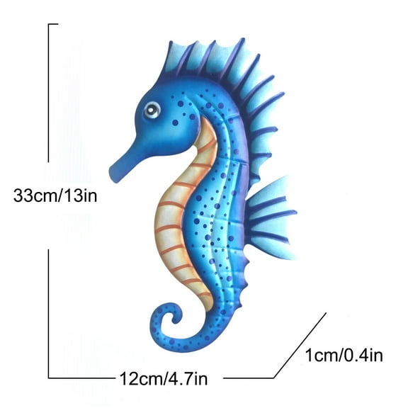 VerPetridure Colorful Metal Seahorse Metal Art Wall Ornament Living Room Bedroom Home Decor Hippocampus Metal Art Wall Decoration Living Room Bedroom Home Decoration