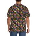 thumbnail image 3 of Honeii Mexican Folk Art Floral for Men's Short-Sleeved Button-Up Collared Shirt Featuring A Pocket, Perfect for Beach Vacations, And Travel Adventures.-X-Large, 3 of 5