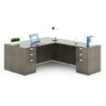 thumbnail image 5 of Boss Office Products 66 Inch Executive L-Shape Corner Desk with Dual Box/Box/File Storage Pedestals, Driftwood, 5 of 9