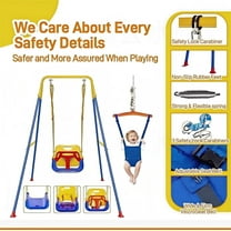 2 in 1 Baby Jumper and Bouncer, Baby Swing Outdoor, Toddler Swing Sets for Kids Age 1-3,Blue