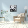 thumbnail image 4 of HFDF Bathroom Canvas Art, Gray and White Blue Flower Wall Decoration, 20x16inch Framed, 4 of 6