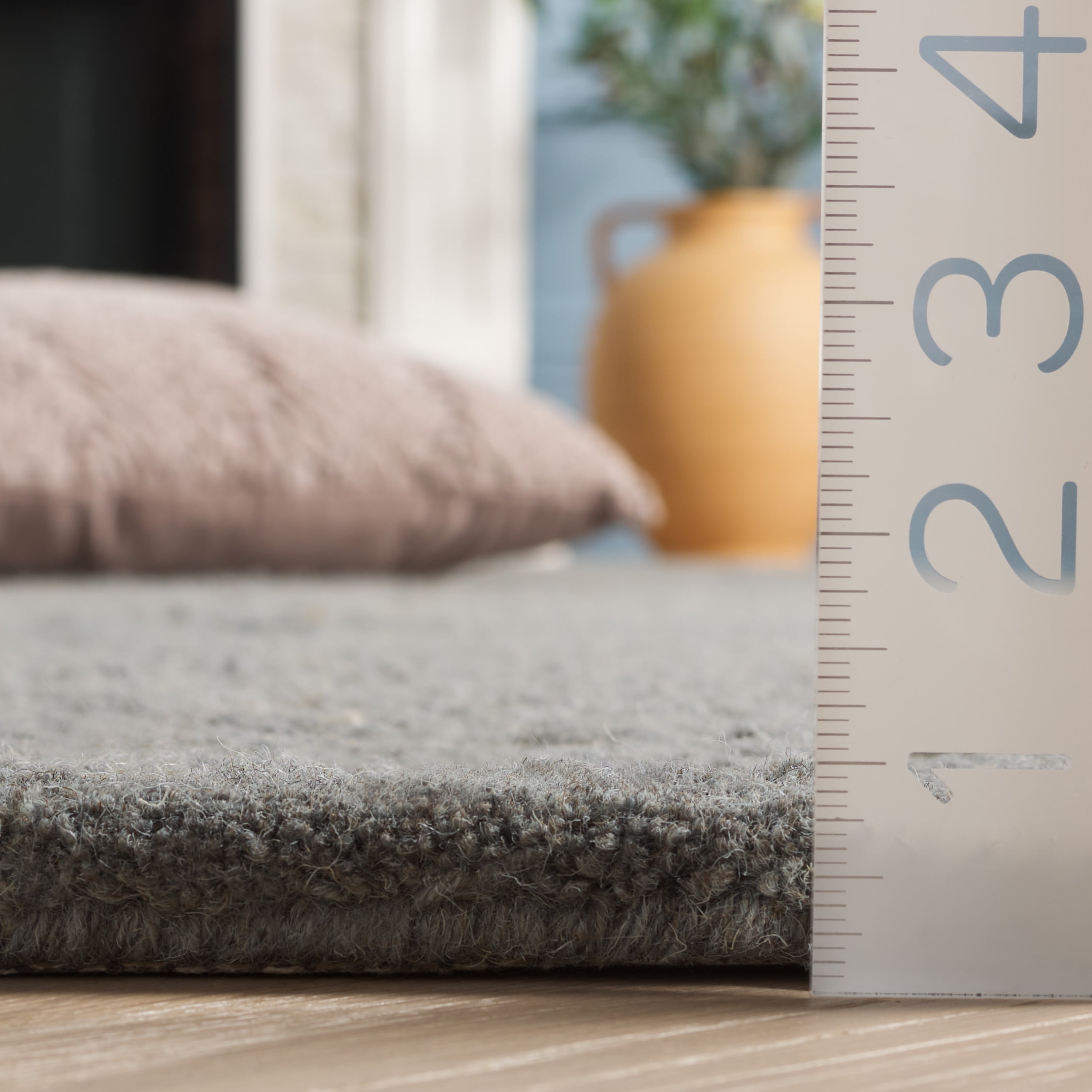 SAFAVIEH Cambridge Wade Geometric Wool Runner Rug, Dusty Blue/Cement, 2'6" x 8'