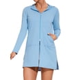 thumbnail image 1 of Charmo Womens Lightweight Rash Guard UPF 50+ Sun Protection Hoodie Swimm Shirts with Pockets, 1 of 7