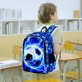 thumbnail image 2 of 3PCS Boys Soccer Backpack, Kids Lightning Bookbag with Lunch Box, 17" Water Resistant School Bag for Teenagers Elementary Middle, 2 of 7