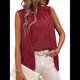 thumbnail image 3 of Camisetas Sin Mangas Informales de Negocios para Mujer, Atuendos de Verano Sin Mangas, Camisas de Trabajo Elegantes y de Moda de 2025. Rojo M, 3 of 8