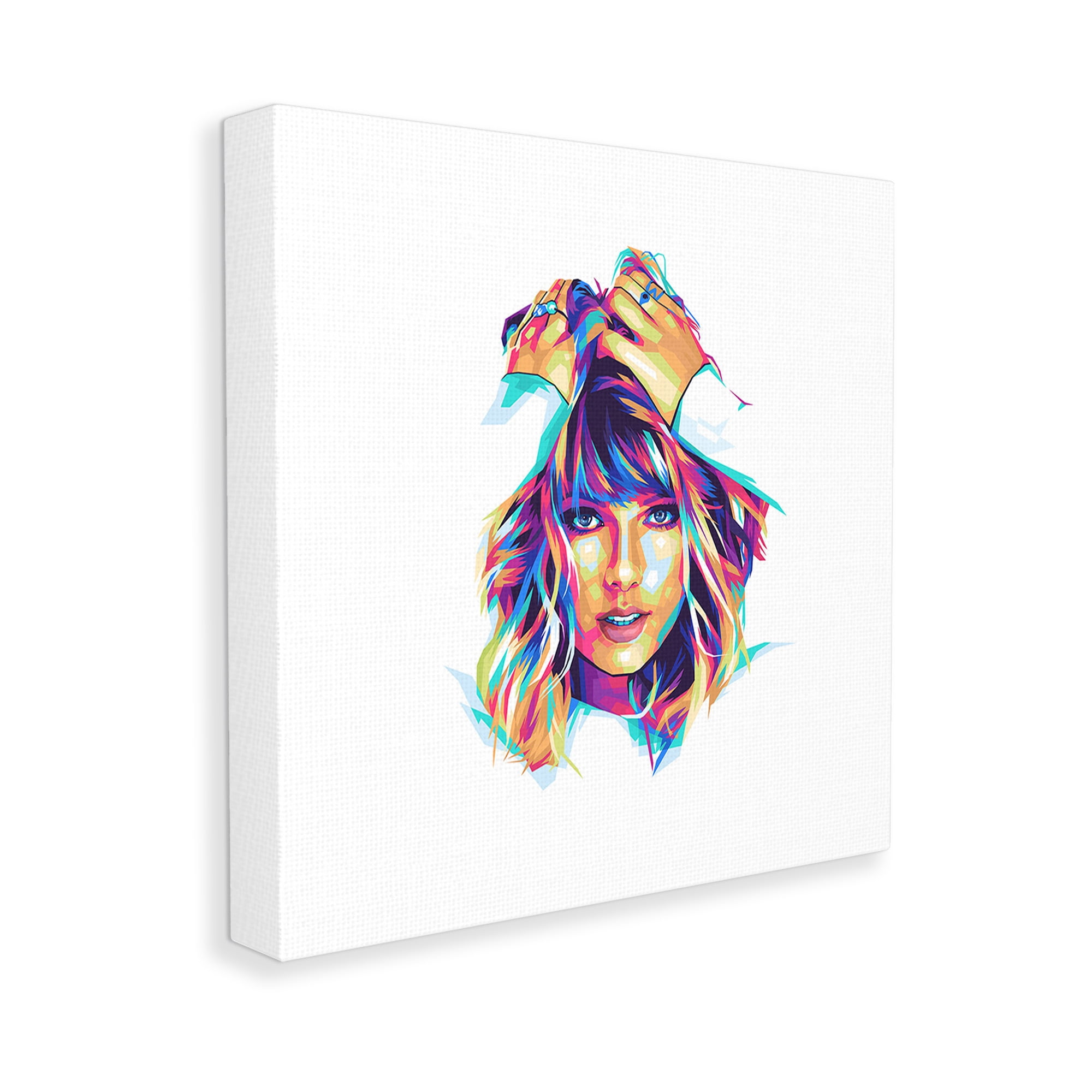 Stupell Industries Bold Taylor on White Abstract Painting Gallery Wrapped Canvas Art Print Wall Art, 36 x 36