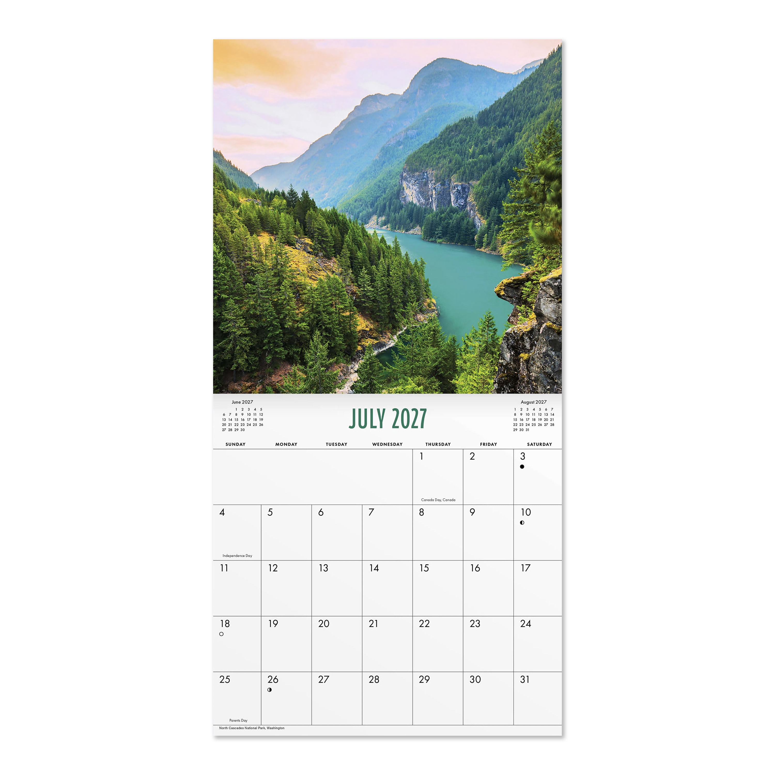 2027 National Parks Mini Hanging Wall Calendar 7x7 January-December Gridded