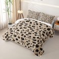thumbnail image 3 of Manfei Cartoon Cute Bow Quilt Full,Brown Leopard Print Full Bedspread Sets,3pcs,1 Coverlet and 2 Pillowcases, 3 of 7