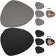 thumbnail image 2 of Manteles individuales y posavasos de cuero, manteles individuales antideslizantes de doble cara, manteles individuales y posavasos impermeables lavables, manteles individuales de plástico (gris negro, juego de 4) JM, 2 of 5