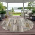 thumbnail image 3 of Addison Rugs Chantille Indoor/Outdoor Transitional Modern Pewter Machine Washable Round Rug, 8' x 8', 3 of 8