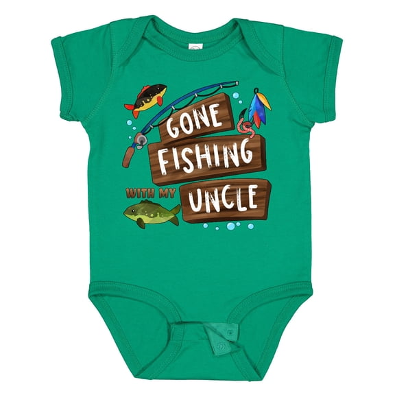 Inktastic Gone Fishing with My Uncle Boys or Girls Baby Bodysuit