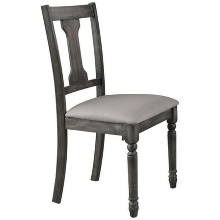 Bowery Hill Wooden Dining Side Chair in Tan and Weathered Gray Set of 2