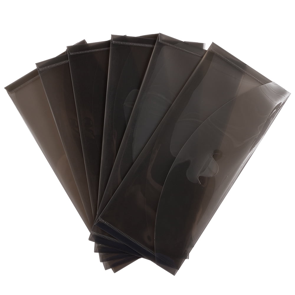 JAM Paper #10 Plastic Envelopes, Tuck Flap, 4.25" x 9.75", Smoke Grey, 12 Per Pack