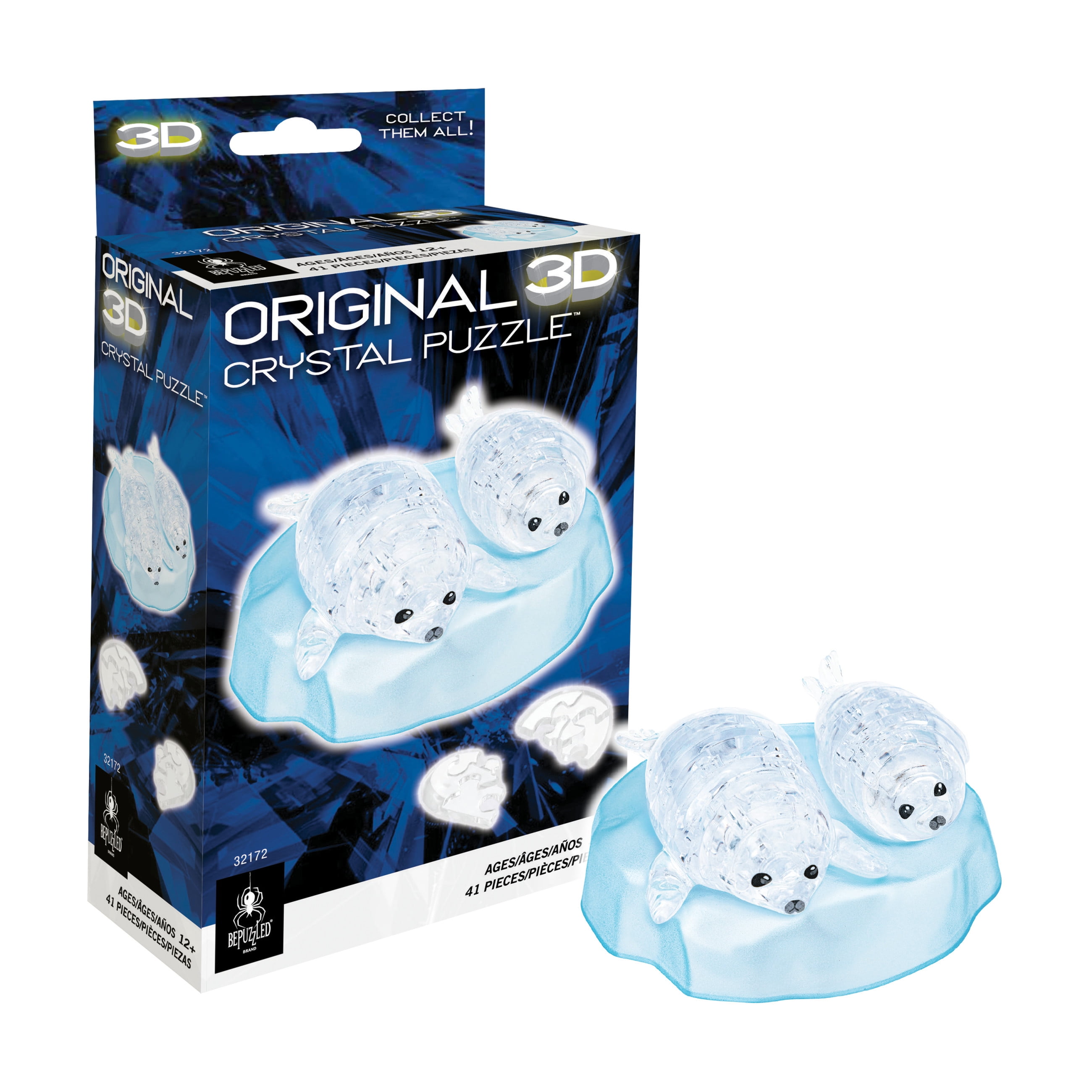 BePuzzled 3D Crystal Puzzle: Seals: 41 Pcs - Walmart.com
