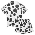 thumbnail image 2 of FORMRS Kids Short Sleeve Top and Pants Pajama Set Unisex Satin 2-Piece Sleepwear, Sizes 5-6Y, Cow Spots, 2 of 8
