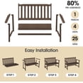 thumbnail image 6 of MUCHENGHY 48" Outdoor Garden Bench, 550lbs Weatherproof HDPE Porch Seat, Brown, 6 of 8