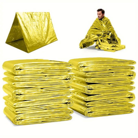 WildWander Gear 5-Pack Oversize Emergency Mylar Thermal Blanket, Gold Foil Survival Blanket for Camping, Hiking, First Aid