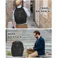 thumbnail image 3 of WANDF 18'' Carry on Travel Backpack with Clear Toiletry Bag,30L Airline Approved Personal Item Bag 18x14x8 with USB Port, Laptop Backpack Casual Daypack for Weekender Business(Black), 3 of 10