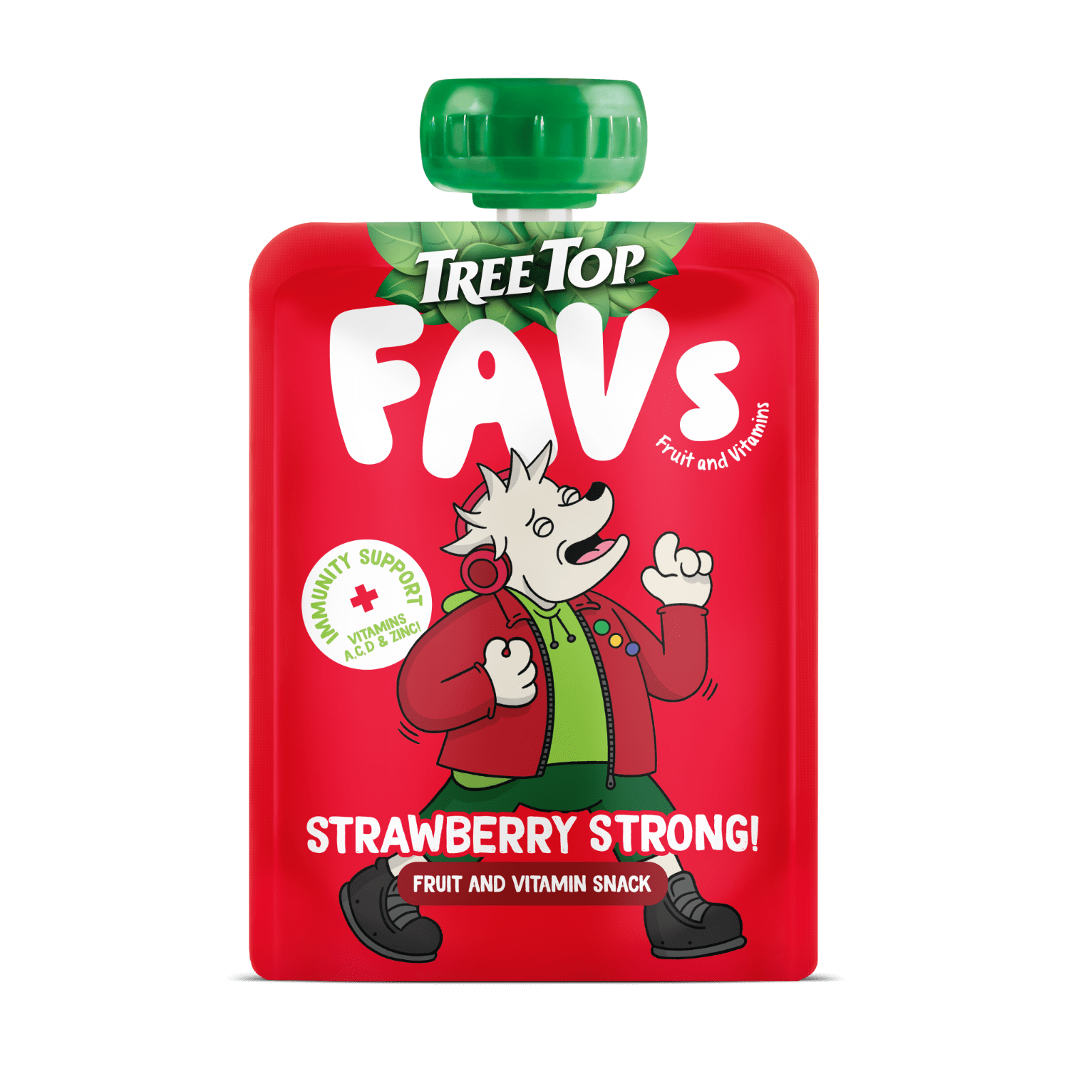 Tree Top FAVs® Strawberry Fruit and Vitamin Immunity Pouch, 3.2 Ounce, 10 Count