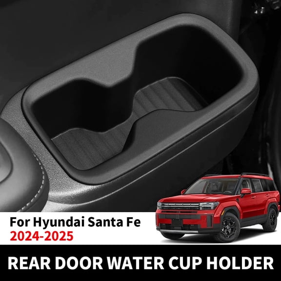JJMY 2pcs For 2024 2025 Hyundai Santa Fe 6/7 Seats Rear Door Cup Holder Storage Tray , 1 Pack