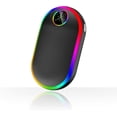 thumbnail image 1 of Calentador de manos recargable con luces (7 colores), 10000 mAh, eléctrico, luminiscente (13-18 horas), portátil, USB, reutilizable, color negro, 1 of 5