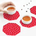 thumbnail image 6 of Bingfone Vintage Love Heart Leather Drinks Coasters with Set of 6,Suitable for Home Kitchen,Coffee Cup Coasters Home Gift, 6 of 7