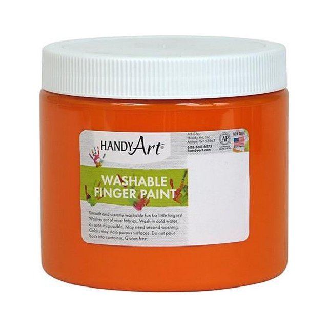 Rock Paint & Handy Art RPC241015-6 Orange Washable Finger Paint, 16 oz - 6 Each